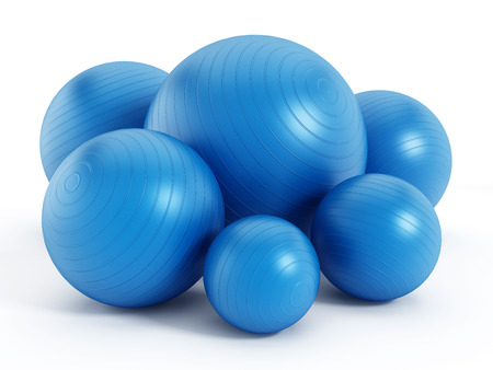 Fitness balls isolated on white background.の写真素材