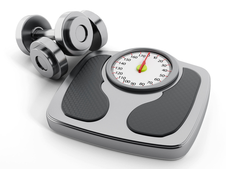 Weight scale isolated on white background.の写真素材