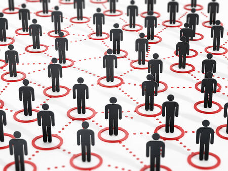 Human network concept with business people connected to each otherの写真素材