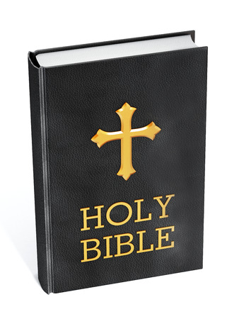 Holy Bible isolated on white backgroundの写真素材