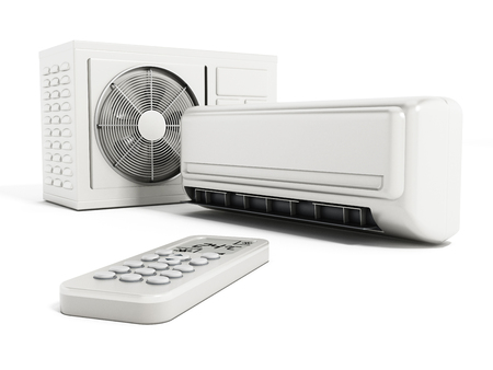 Air conditioner system isolated on white backgroundの写真素材