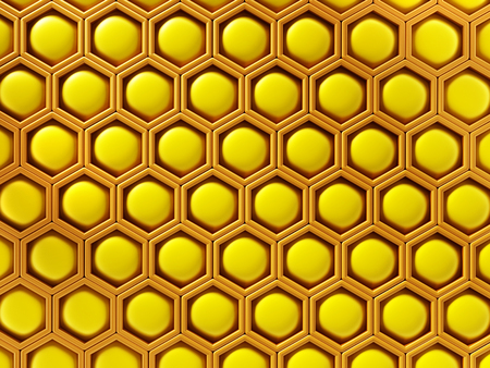 Yellow honey comb texture backgroundの写真素材