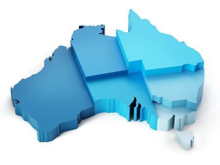 Australia map isolated on white backgroundの写真素材