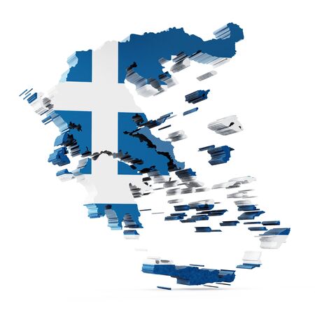 Greece map and flagの写真素材