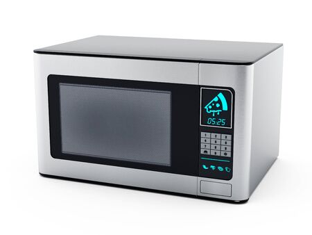 Microwave oven isolated on white backgroundの写真素材