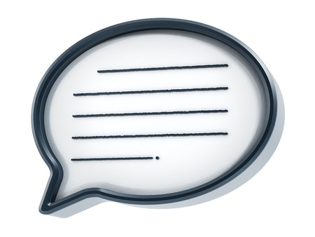 Speech balloon with lines isolated on white backgroundの写真素材