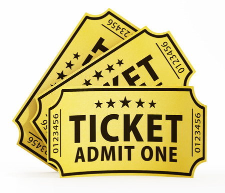 Cinema tickets isolated on white background. 3D illustration.の写真素材