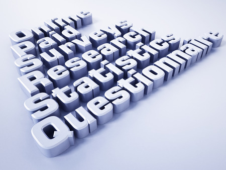 Online paid survey concept word. 3D illustration.の写真素材