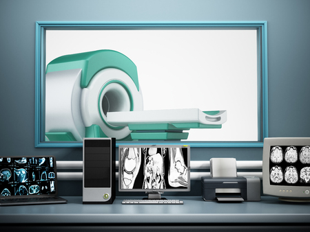 Magnetic Resonance Imaging MRI device and computer systems.の写真素材
