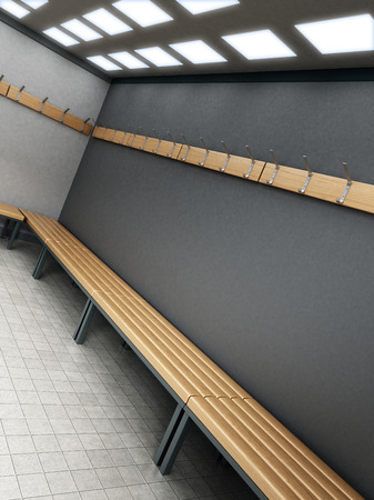 Dressing room of a gymnasium. 3D illustration.の写真素材