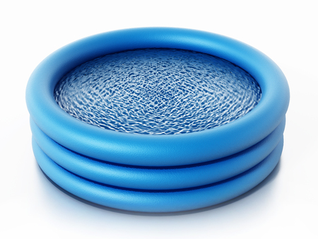 Rubber childrens' pool full of water. 3D illustration.の写真素材