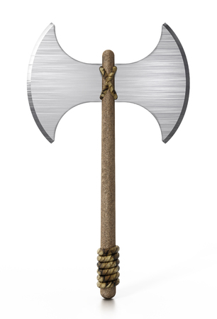 Vintage axe isolated on white background. 3D illustration.の写真素材