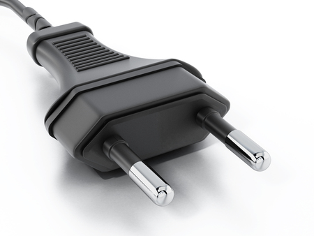 Type C Europe electric plug isolated on white background. 3D illustration.