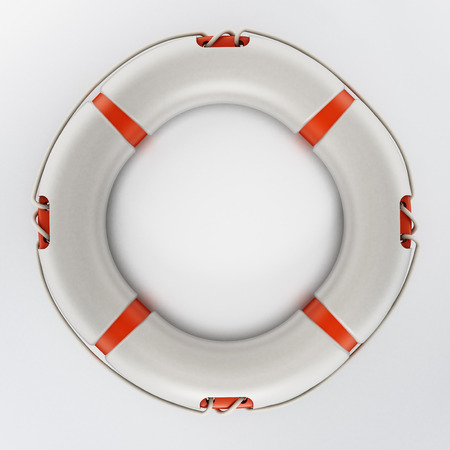 Life buoy isolated on white background. 3D illustration.の写真素材