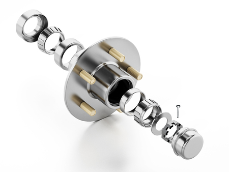 3D structure of a wheel bearing. 3D illustration.の写真素材
