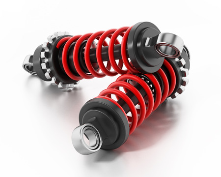 Shock absorbers isolated on white background. 3D illustration.の写真素材