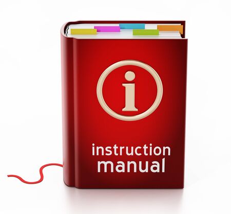 Instruction manual isolated on white background. 3D illustration.の写真素材