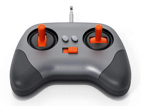 Radio controller of a model car or plane. 3D illustration.