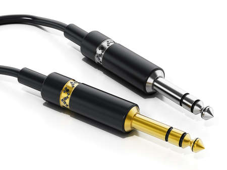 Audio jacks isolated on white background. 3D illustration.