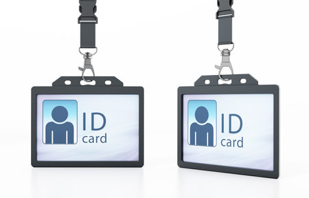 ID cards with people silhouette isolated on white background. 3D illustration.の写真素材