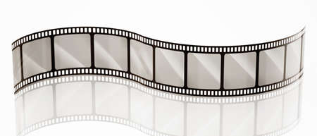 Vintage filmstrip isolated on white background. 3D illustration.の写真素材