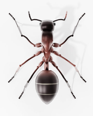3D illustration of an ant. Top view. 3D illustration.の写真素材