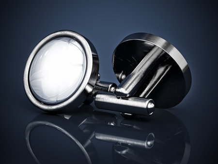 Cufflinks isolated on white background. 3D illustration.