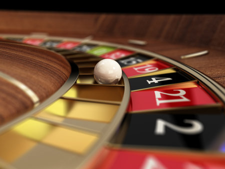 Roulette wheel and ball. Betting concept. 3D illustration.の写真素材