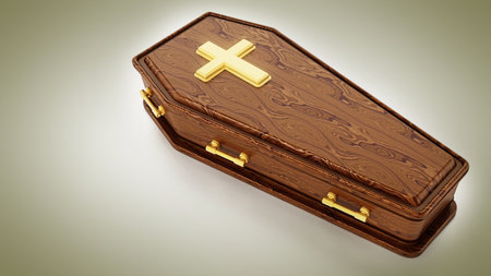 Coffin isolated on white background. 3D illustration.