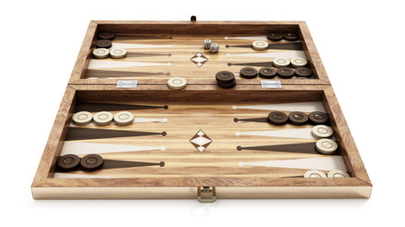 Backgammon isolated on white background. 3D illustration.