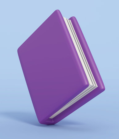 Cartoon book isolated on blue background. 3D illustrationの写真素材