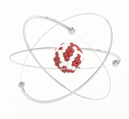 Molecule model isolated on white background. 3D illustration.の写真素材