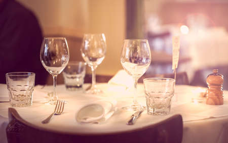 table setup prepared for luxurious dinner.の写真素材