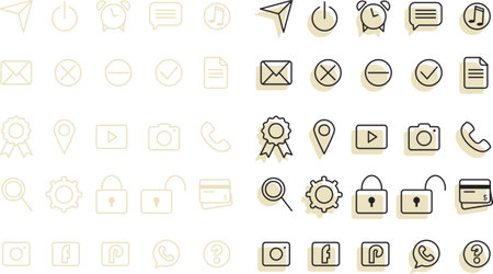 25 transparent web page icons for business. Made in 2 styles as eps. file.のイラスト素材