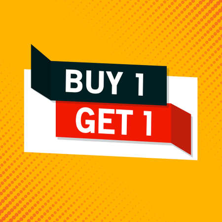 Buy one Get one sale banner. Special offer modern banner.のイラスト素材