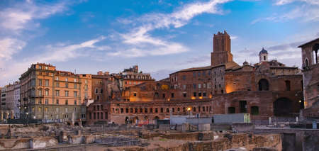Morning view of trajan's market at Rome Italy.のeditorial素材