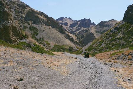 Panoramic view The Yol Valley Mongolian ,also known as 'Ice Valley", southern Mongoliaの写真素材