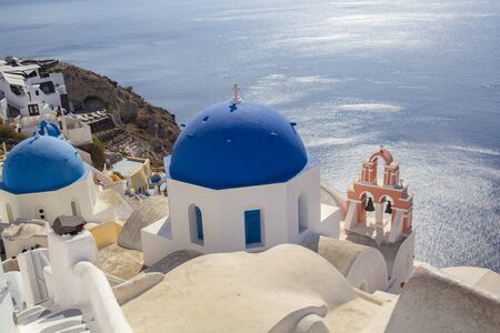 Beautiful view of Santorini Island or Oia village famous Island at Greece .の写真素材