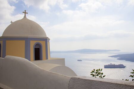 Beautiful view of Santorini Island or Oia village famous Island at Greece .の写真素材