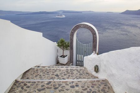 Beautiful view of Santorini Island or Oia village famous Island at Greece .の写真素材