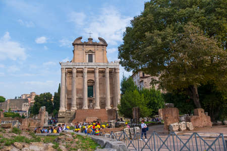 Roman Forum  on October 24,2019 : Many tourist at Roman Forum famous landmark at Rome Italy.のeditorial素材
