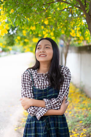 Portriat young girl outdoor.の写真素材
