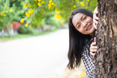 Portriat young girl outdoor.の写真素材