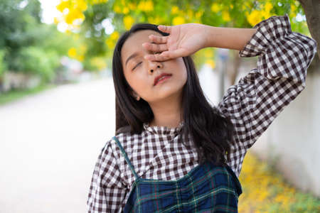 Portriat young girl outdoor.の写真素材