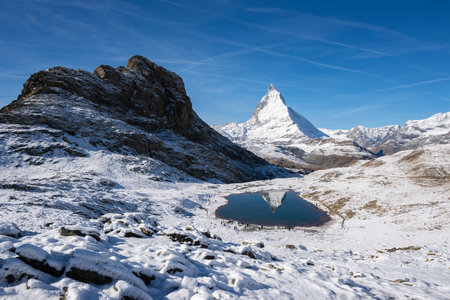 Matterhorn Beautiful Swiss alps at Switzerland.の写真素材