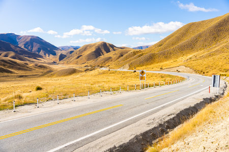 Beautiful highway road at South Island, New Zealand.の写真素材