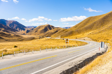 Beautiful highway road at South Island, New Zealand.の写真素材
