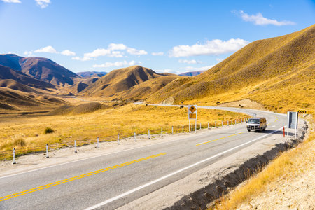 Beautiful highway road at South Island, New Zealand.の写真素材