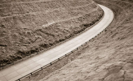 Turn on a concrete highwayの写真素材