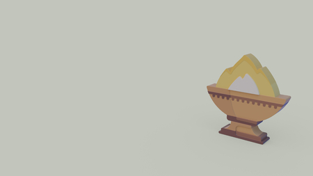 3d icon of ancient greece fire container isolated on light grey backgroundの写真素材